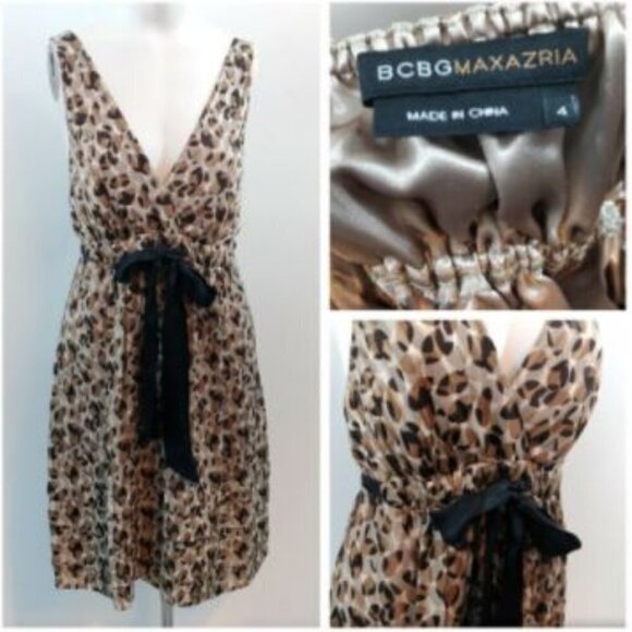 BCBG Max Azria Dress Size 4 Leopard - Picture 1 of 10
